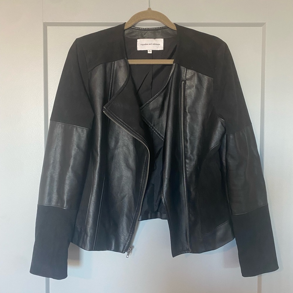 cupcakes & cashmere Black Leather Jacket